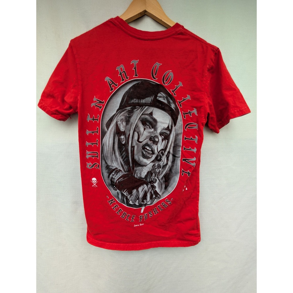 Sullen Art Collective Shirt Small Red Needle Pushers Tattoo Graphic Tee Men